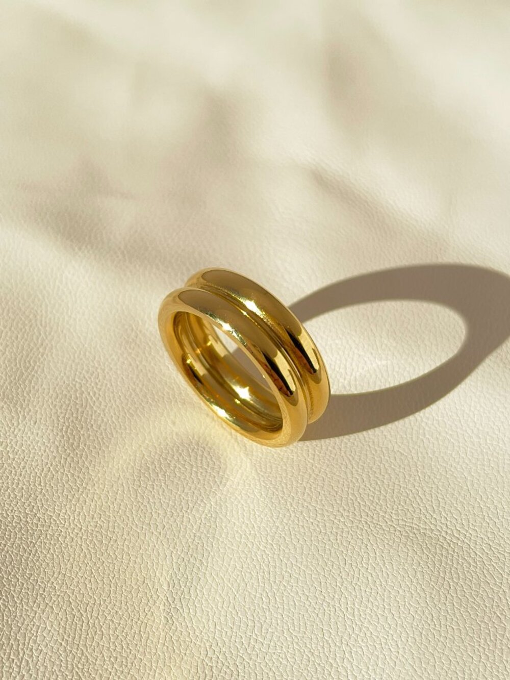 Aouri Double Band Ring | 18K Gold Plated | New